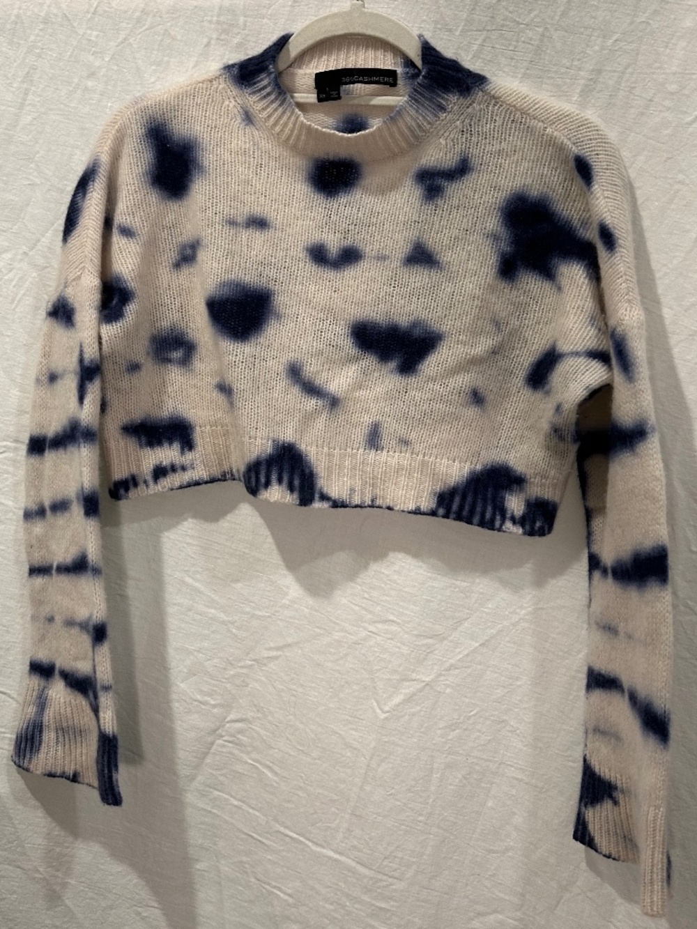 360 Cashmere Shibori tie dye knit 100% Cashmere cropped sweater XS